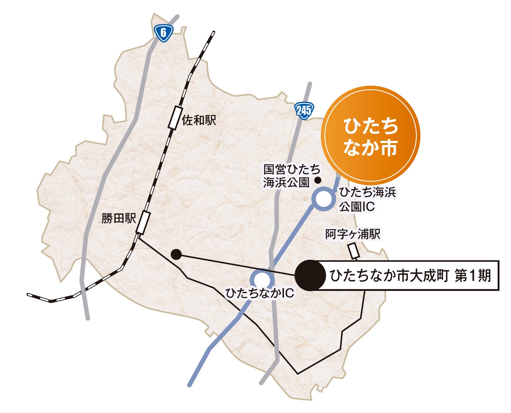 ひたちなか市大成町エリアマップ