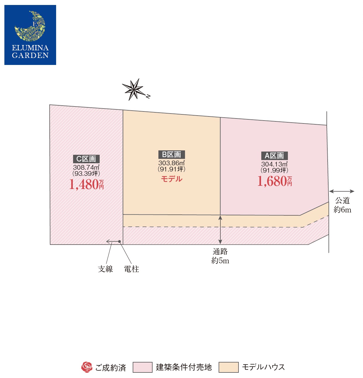 つくば市上横場第２期（全３区画）区画図・販売状況