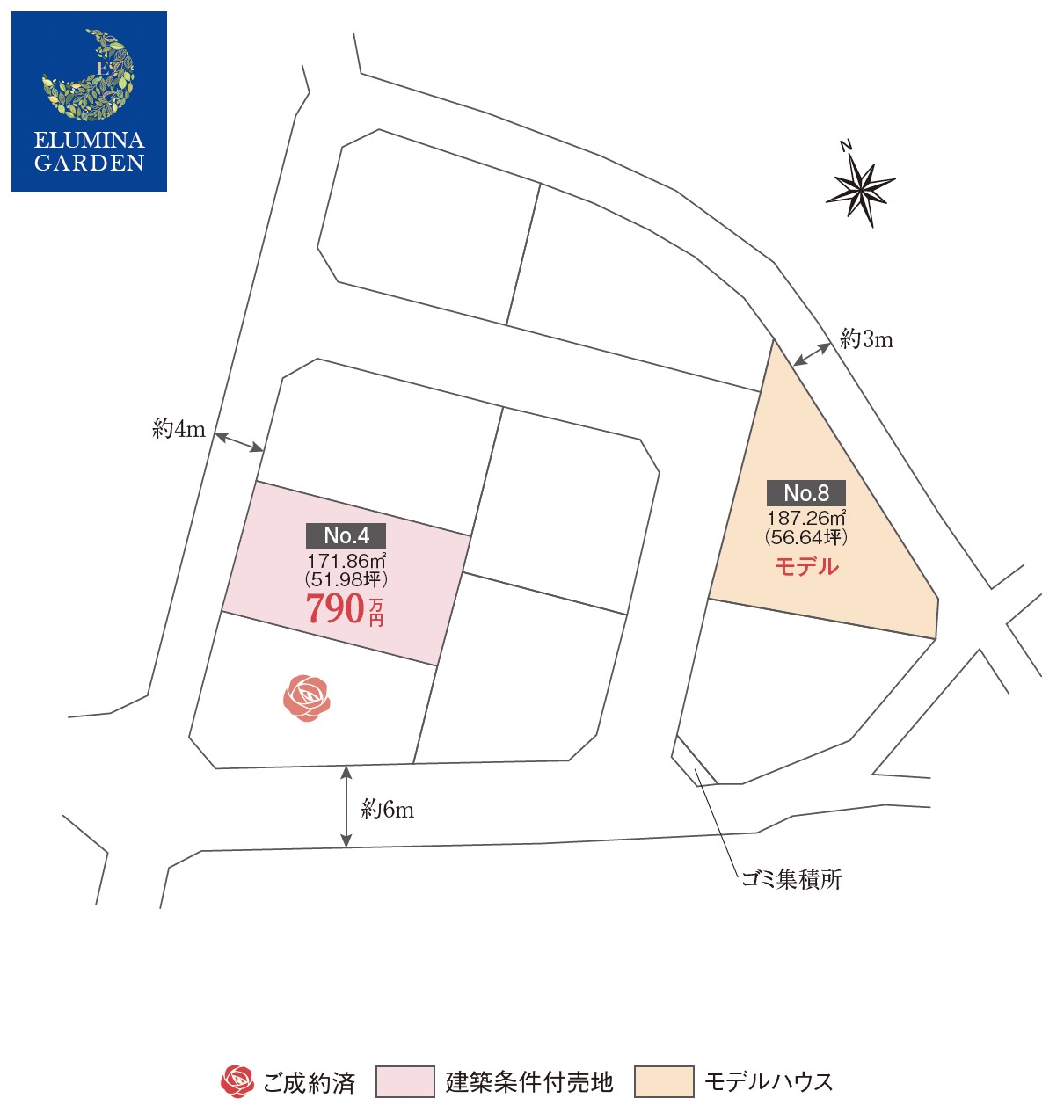 牛久市牛久町第３期（全３区画 ）区画図・販売状況
