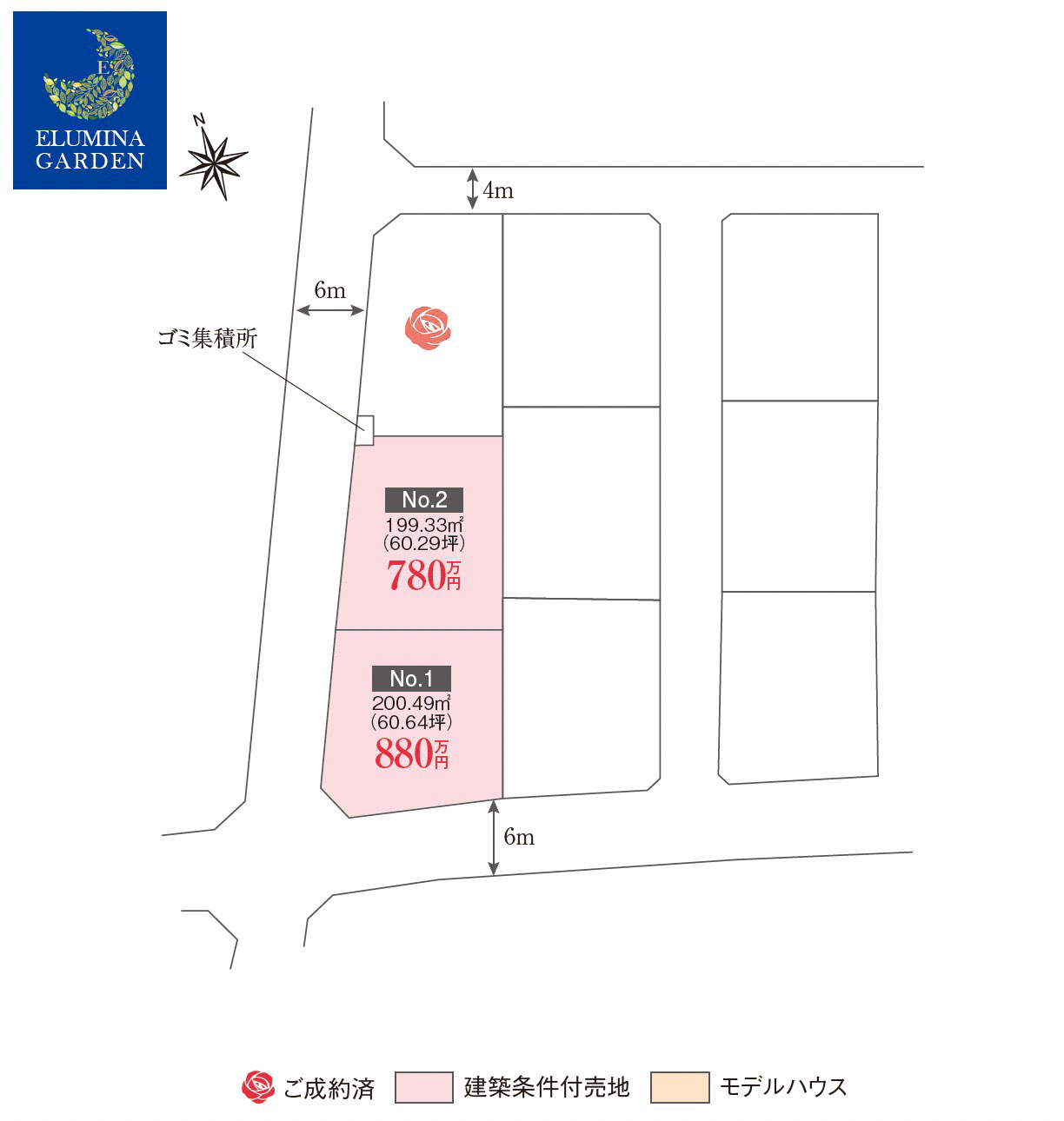 土浦市中神立第2期（全3区画）区画図・販売状況