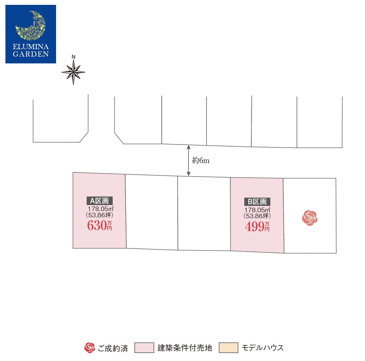 坂東市辺田第1期（全3区画）区画図・販売状況