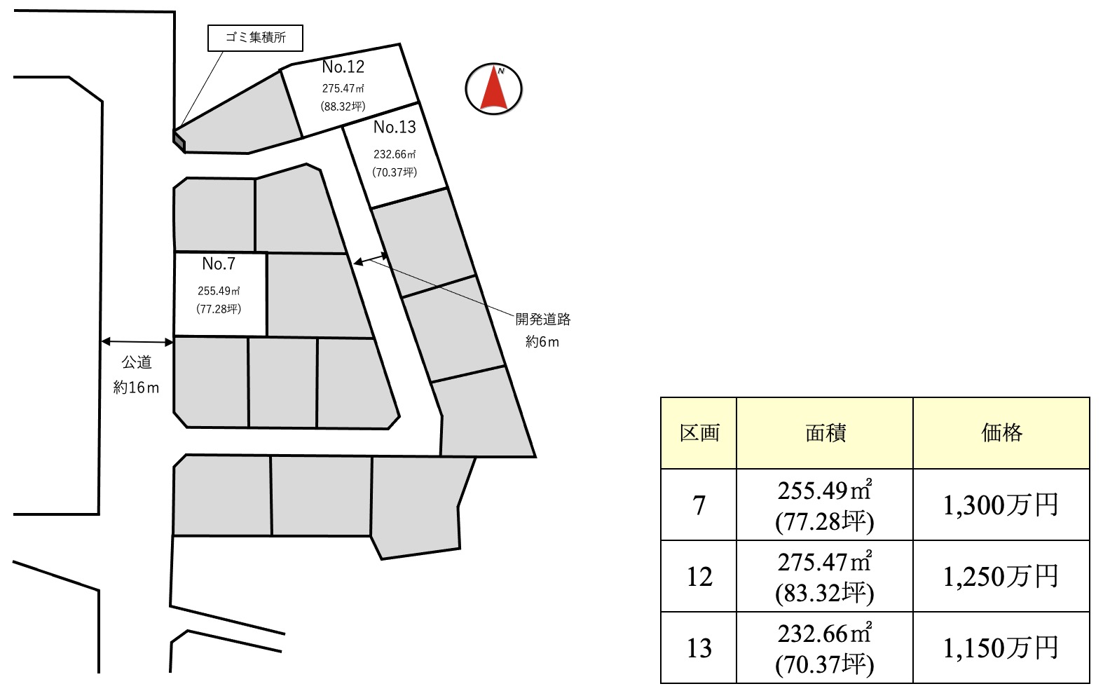 那珂市菅谷第６期（全3区画）区画図・販売状況