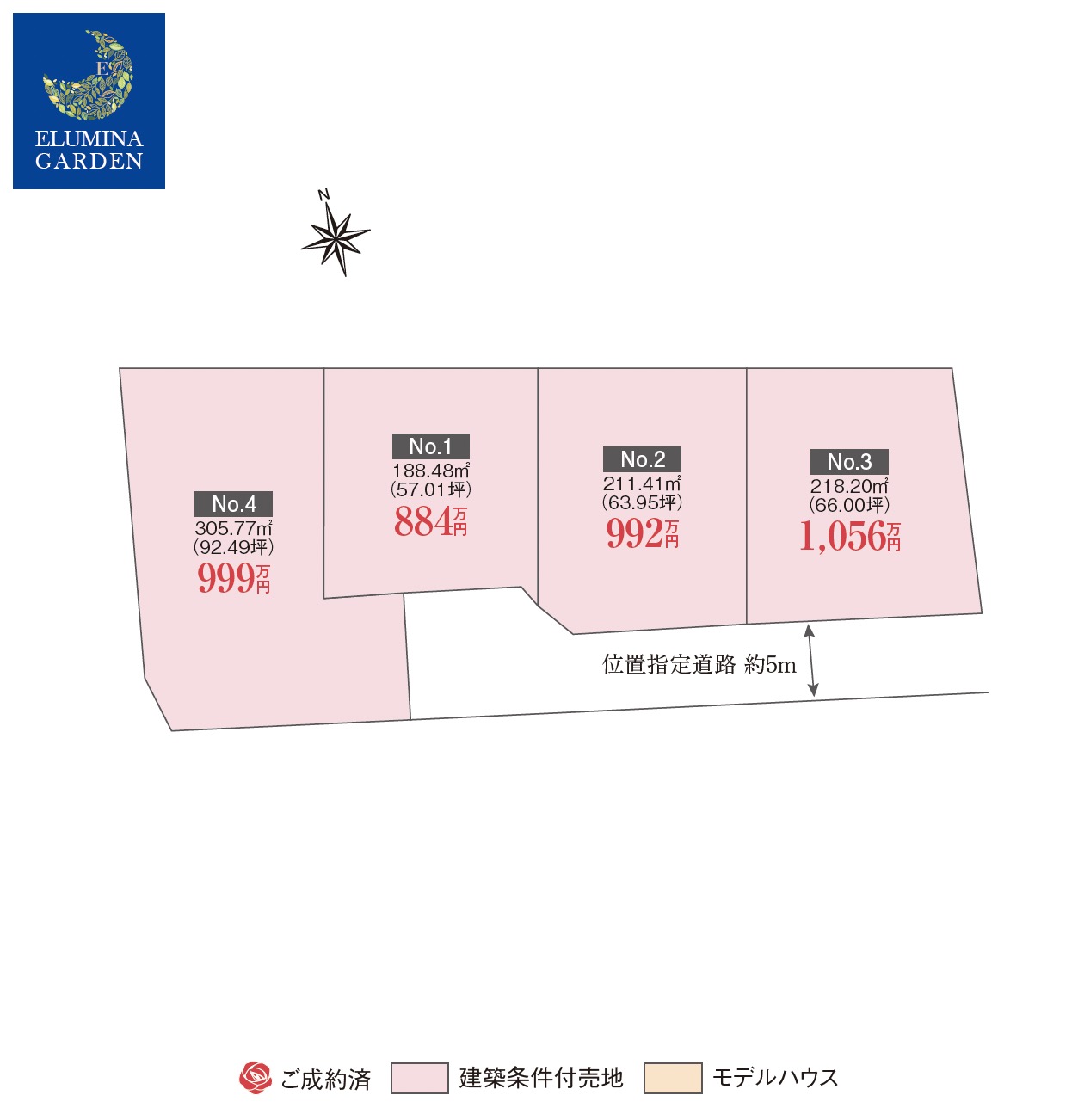 ひたちなか市高場第4期（全4区画）区画図・販売状況