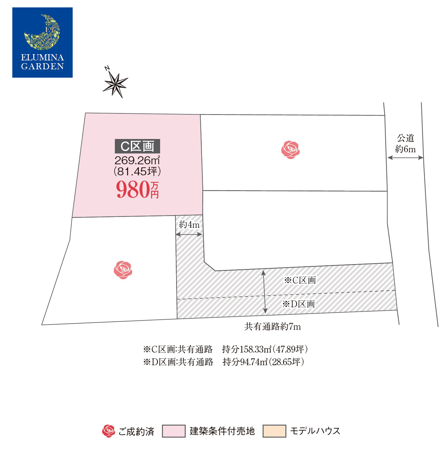 守谷市本町第3期（全4区画）区画図・販売状況
