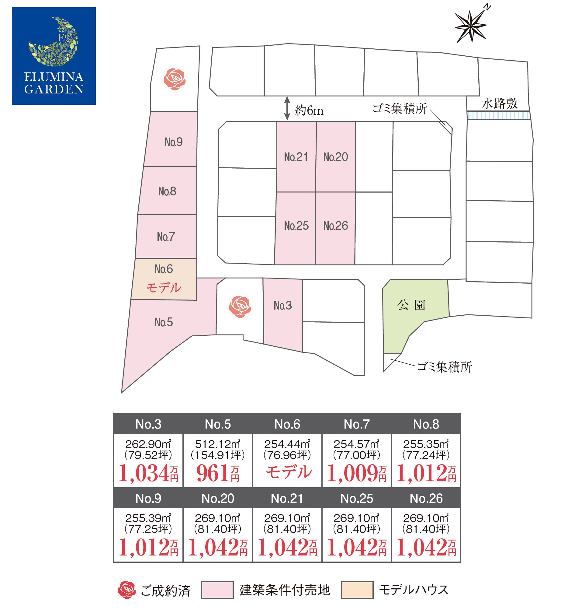 水戸市東野町第4期（全12区画）区画図・販売状況