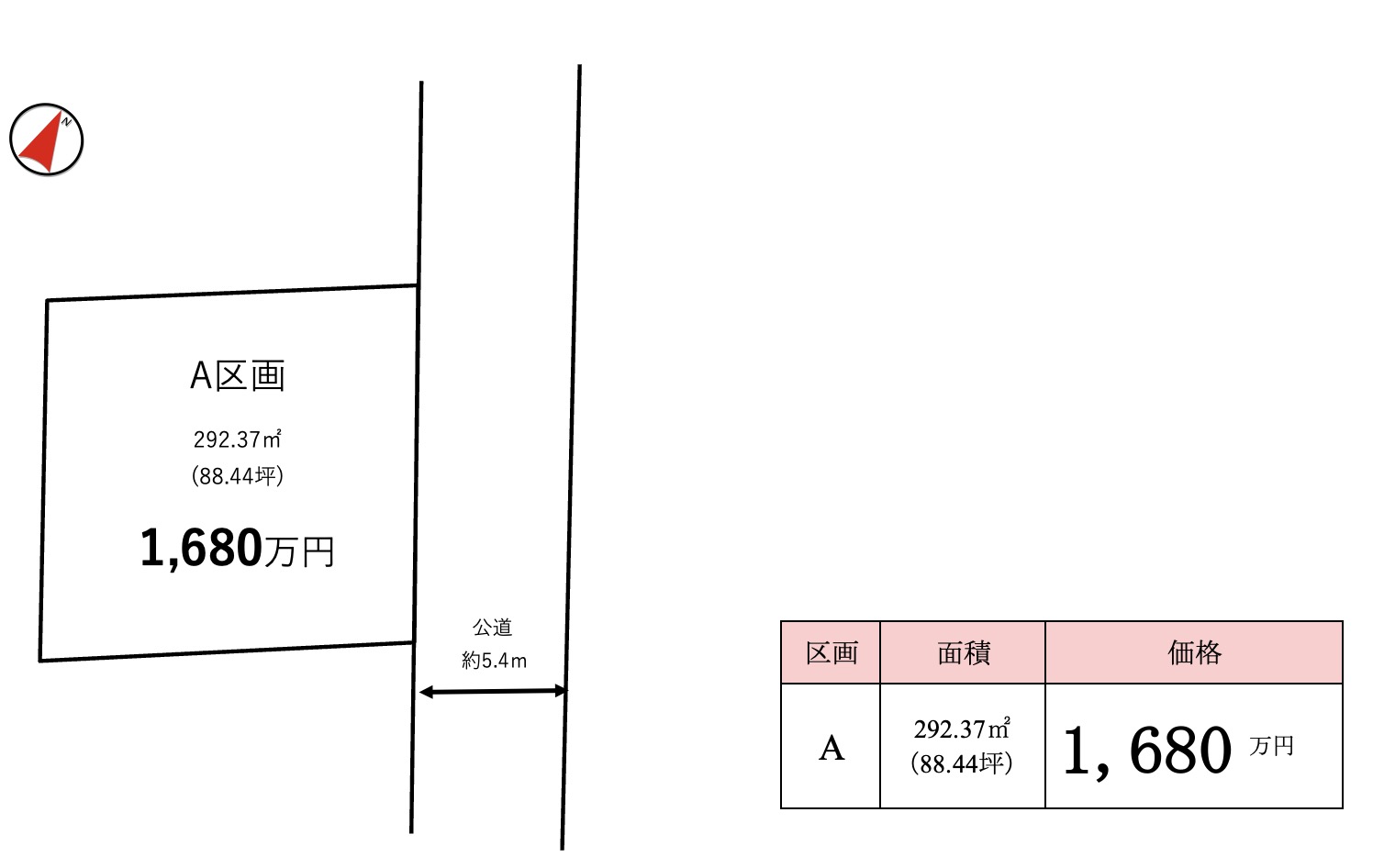 つくば市鹿島台第1期（全1区画）区画図・販売状況