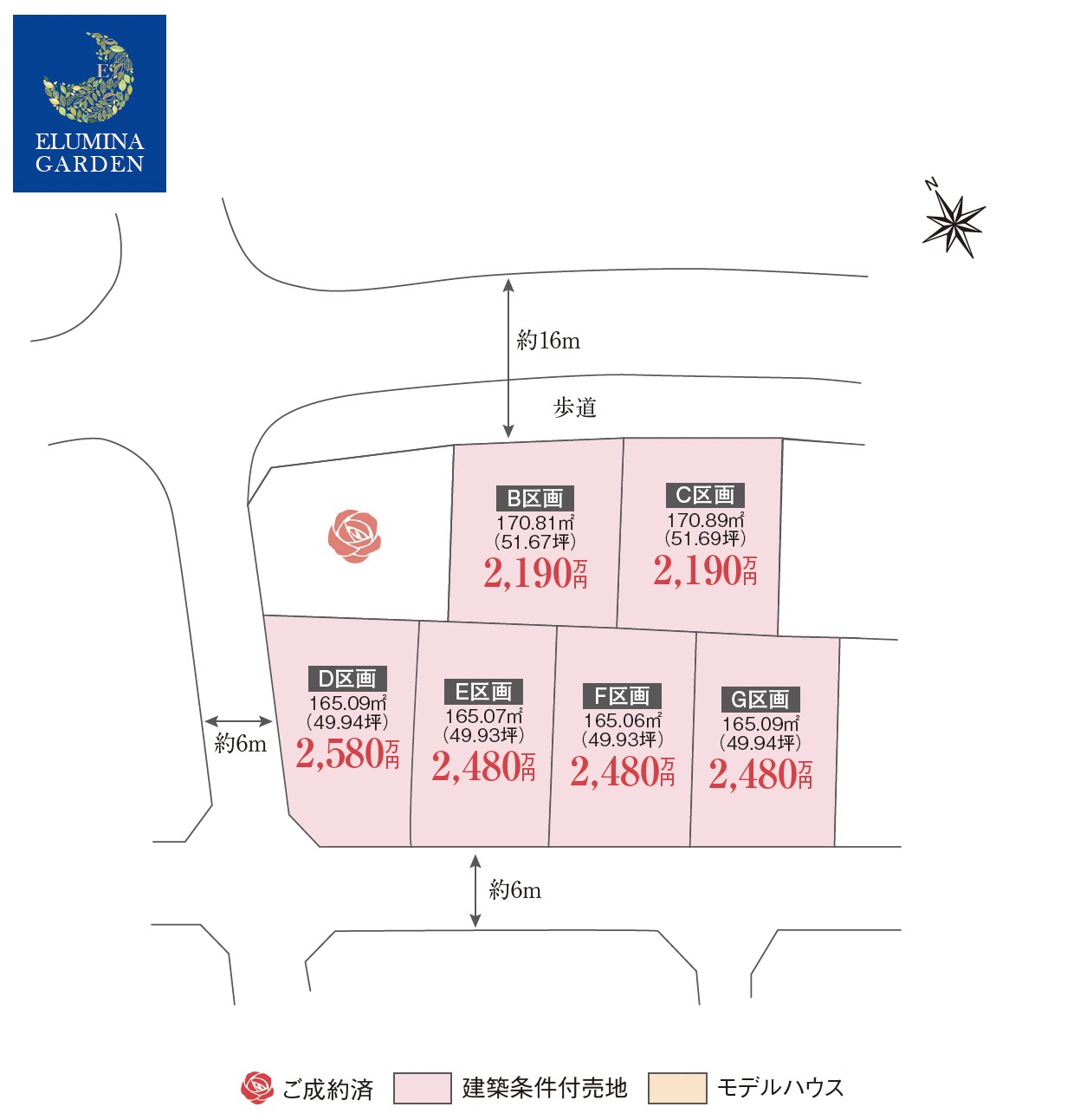 取手市ゆめみ野第１４期（全7区画）区画図・販売状況