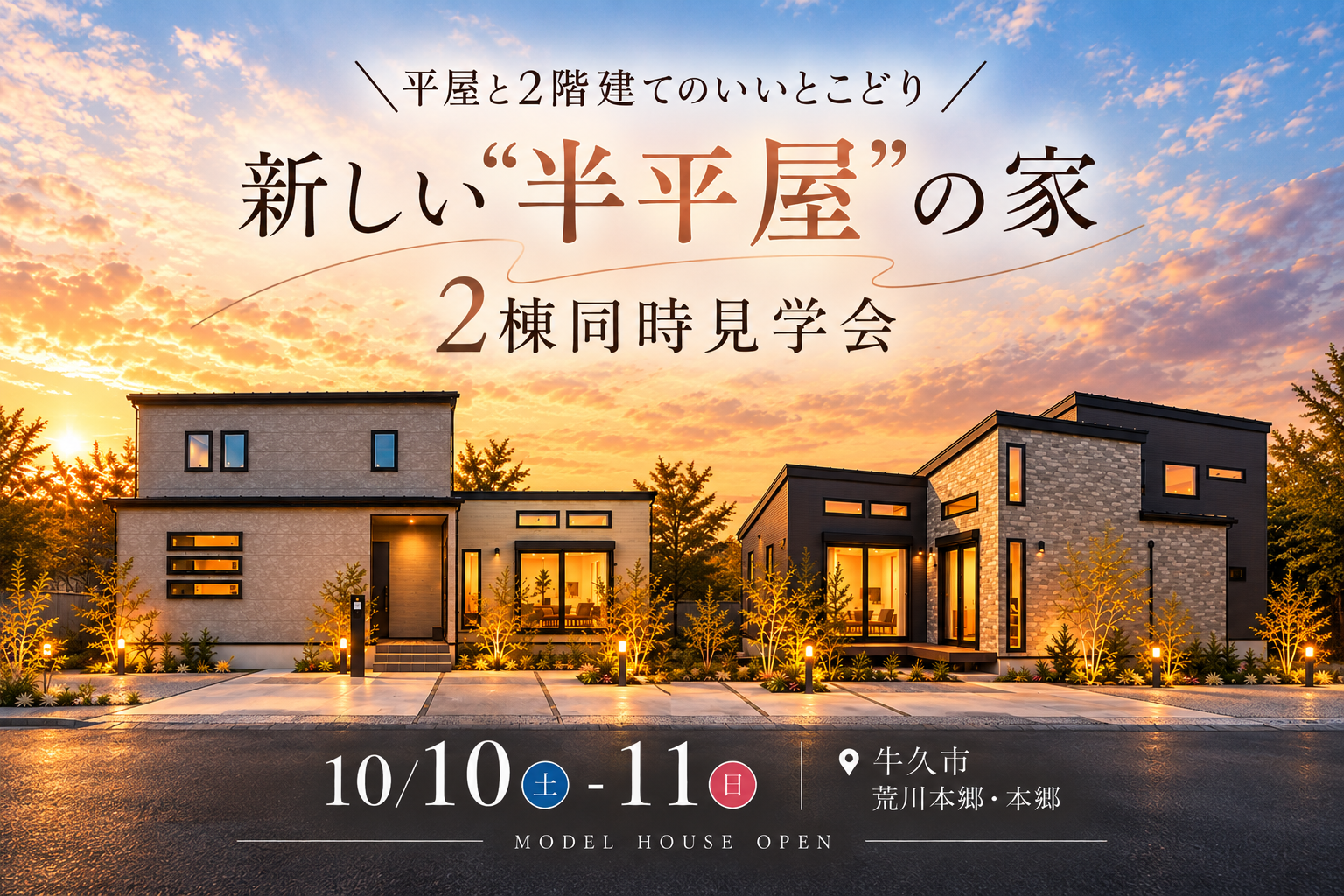 【1.5階建て特集】阿見町荒川本郷 & 阿見町本郷 モデルハウス見学会