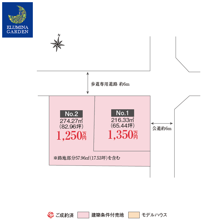 ひたちなか市中根第１期（全2区画）区画図・販売状況